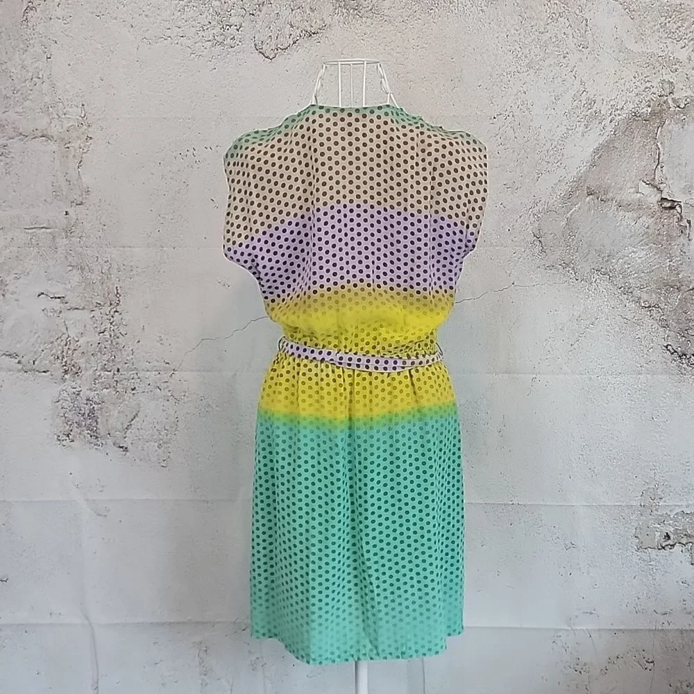 Presley skye silk polka-dot midi dress Women's Size S